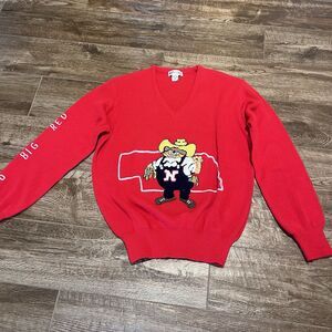 Vintage Nebraska Cornhuskers V Neck Sweater Womens Size Medium Herbie Shirt
